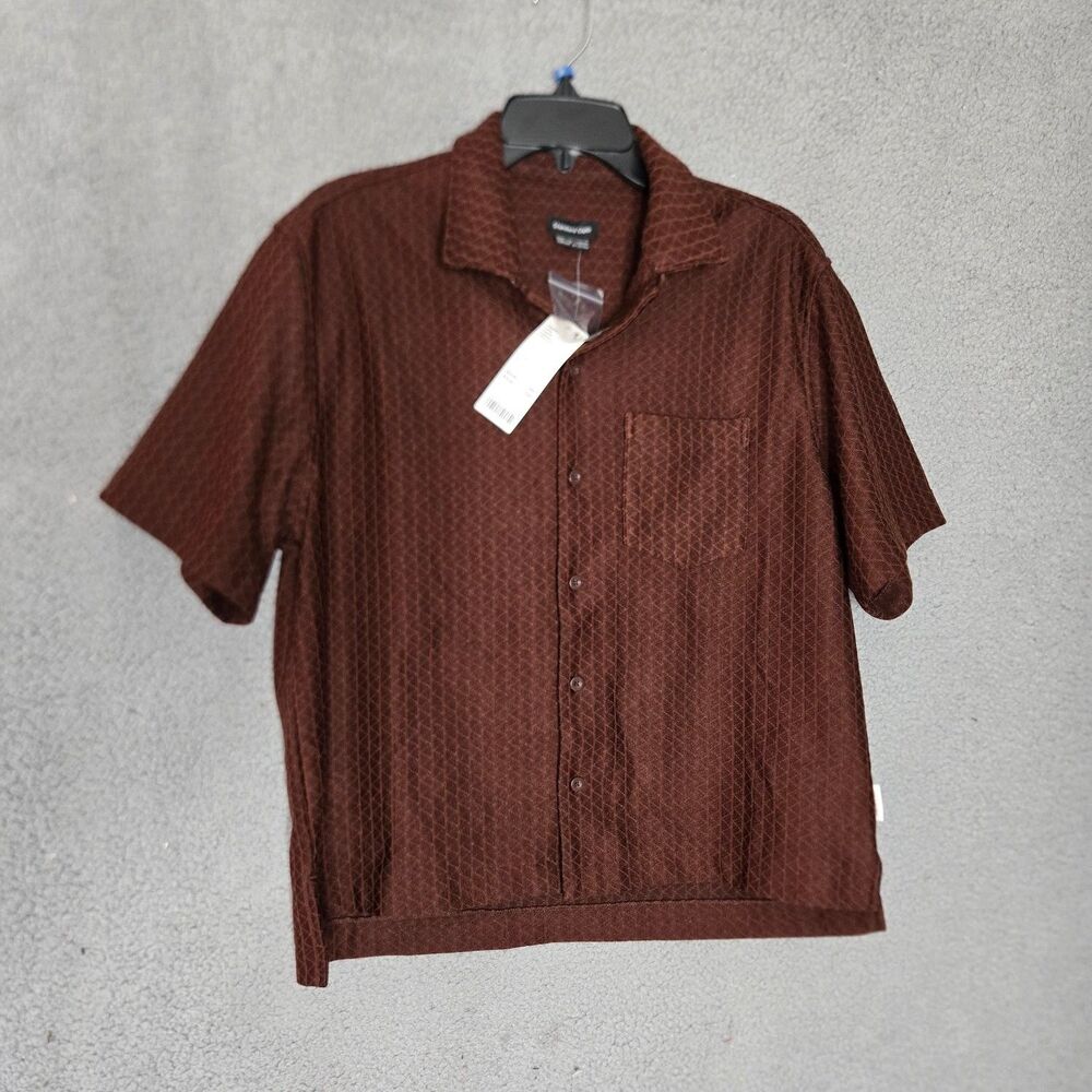Standard Cloth Short Sleeve Camp Collar Button Up Shirt OB2116176 womens S NWT